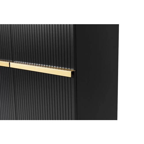 Kredens Szafka Nicole 100 cm - czarny mat / złote nóżki
